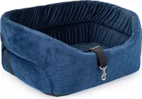 BOUTIQUE ZOO Hunde Autositz Universal Waschbar Abriebfest, Autositz Hund für Vordersitz, Beifahrersitz, Rückbank, Hundebett Hundetasche, M: 51 cm x 40 cm, Blau - WildKunstleder