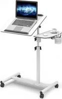 Höhenverstellbarer Laptoptisch mit Rollen und Maustablett