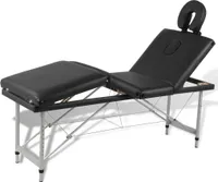 Prolenta Premium - Massageliege Klappbar 4-Zonen mit Aluminiumgestell Schwarz