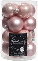 Weihnachtskugeln Glas 3,5cm 16 Stück - Puderrosa