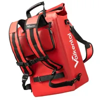 Valkental® ValkOne 3in1 Fahrradtasche, Wasserdicht & Reflektierend - 23L - rot