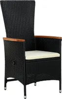 vidaXL Gartenstühle 2 Stk. mit Polstern Poly Rattan Schwarz
