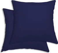 2er Set Kissenbezug Kissenhülle 80x80 cm navy blau Uni Kopfkissenbezug Baumwolle