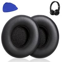 Ersatz Ohrpolster für Beats Solo 2 & Solo 3 Kabellose On-Ear Kopfhörer mit Weiches Proteinleder(Black)