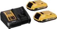 Sada akumulátorů DeWALT DCB115D2-QW - sada obsahující 2 x 18 V / 2 Ah + rychlonabíječka DCB 115 - výkonná startovací sada pro profesionály