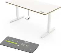 Yaasa Desk Pro Höhenverstellbarer Schreibtisch Elektrisch 140 x 80 cm, Mulitplex-Weiß/Weiß – Touch Handschalter – 9 Speicherfunktionen – Höhenanzeige