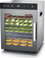 Arendo Dörrautomat Edelstahl, Temperaturregler 30° bis 90°C, Dörrgerät, Dehydrator, 800 W, 10 Etagen, Obst, Fisch, Fleisch, Timer 0,5-24 Stunden