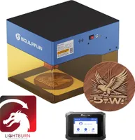 SCULPFUN iCube Pro 5W Graviermaschine mit Lightburn Lizenzschlüssel und TS1 Offline-Steuerterminal: 10000mm/min Gravur Geschwindigkeit, Tragbar
