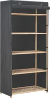 Möbel Kleiderschrank Grau 79 x 40 x 170 cm Stoff - Kleiderschränke 248191