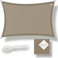hanSe Sonnensegel Schattensegel UV-Schutz 2x4m Rechteck Taupe wasserabweisend