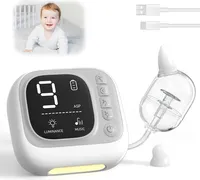 Nasensauger, 9 stufiger elektrischer Baby Nasenreiniger mit 2 Silikonköpfen, Musik und LED Licht Nasenreiniger