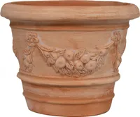 Terrakotta Vase 40x40x30cm - Vase Boho deko - Blumenvase handerbeit - Kleine Tontöpfe  Italy - Vase Vintage für Garten und Interieur