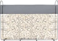 CCLIFE Kaminholzregal Metall Aussen Stapelhilfe für Brennholz, Color:230x25x146cm. Mit Regenhülle