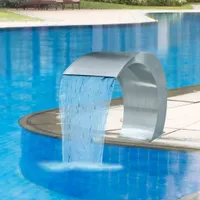 The Living Store Garten-Wasserfall Pool-Fontäne Edelstahl 45x30x60 cm