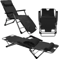 Kempingová židle Lehátko AMA-YU-98 XL Black 178x65x88 cm včetně polštáře