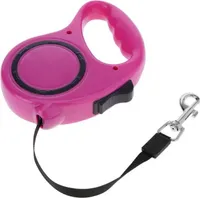3m Hundeleine Automatik - Laufleine - einziehbare Leine für kleine und mittelgroße Hunden - Roll-Leine bis 11 kg - Automatische Leine für kleine Hunde, Welpe Katze 3m pink