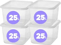 4er-Set SmartStore Aufbewahrungsbox – 25L mit Deckel Basic