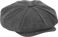 Beechfield Uni Schirmmütze Heritage Baker Boy BC4151 (L/XL) (Anthrazit/Fischgrätmuster)