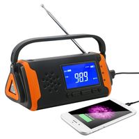Solar Radio Kurbelradio FM/AM Radio mit LED Lampe USB Dynamo 4000mAh Wiederaufladbare Batterie, SOS Alarm