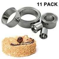 Edelstahl Ausstechformen 11 Stück Ringe Keksformen Cutter Set Keks Cookie Kuchen Weihnachten Back Zubehör Rund Plätzchen Ausstecher