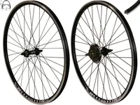 REDONDO 26 Zoll Laufrad Set Hinterrad Vorderrad 26" Felge Schwarz + 6-fach Kranz