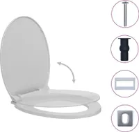 vidaXL Toilettensitz mit Absenkautomatik Quick-Release Hellgrau Oval