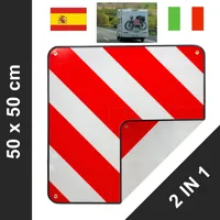 Warntafel Italien und Spanien 2 in 1 (50 x 50 cm) - Reflektierendes  Warnschild