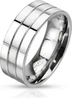52 (16.6) Ring dreireihig Silber aus Edelstahl Uni