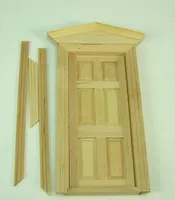 Tür aus Holz, unbehandelt. Für Puppenstuben oder Krippe.