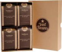 VietBeans Probierset - Vier spannende Kaffeesorten für Kaffeeliebhaber - Geschenkset - 4 Exklusive Kaffeespezialitäten - Kaffeegeschenk - Probierpaket ganze Kaffeebohnen