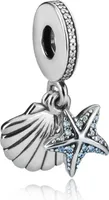 PANDACHARMS Seestern und Muschel Charm Anhänger, 925er Sterling Silber, passt zu Pandora