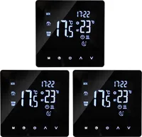 3X Digital Thermostat Raumthermostat für Warmwasserbereitung Programmierbare Temperaturregler fü Fußbodenheizung Innenthermometer Wandthermost,Schwarz