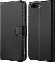 Handy Tasche für Apple iPhone 7 Plus / iPhone 8 Plus Schutzhülle Bookstyle Etui Klapphülle Wallet Flip Cover Case Schwarz