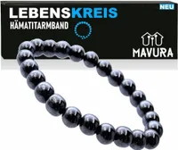 LEBENSKREIS Hämatit Kugelarmband Hämatitarmband Perlen Armkette Perlenarmband