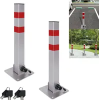 UISEBRT 2x Hochwertige klappbare Parkplatzsperre aus robustem Metall und Stahl mit Schlüssel für die Garage und den Parkplatz