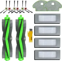 Ersatz-Zubehör-Set für iRobot Roomba Combo R111840 R1138 Roboter-Staubsauger 14 Packungen 2 Hauptbürsten, 4 Filter, 6 Seitenbürsten, 2 Wischtücher