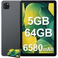 OSCAL Pad60 Tablet 10 Zoll mit Hülle, 6580mAh Akku, 5GB RAM+64GB ROM(1TB erweiterbar), HD IPS-Bildschirm, Android 12, WiFi, Bluetooth 4.1, Grau