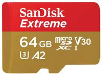 SanDisk microSDXC           64GB Extreme A2 C10 V30 UHS-I U3