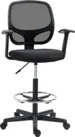 Krzesło biurowe Vinsetto Mesh Ergonomiczne krzesło do biurka Krzesło kreślarskie z regulowanym podnóżkiem Krzesło obrotowe z regulacją wysokości i kółkami do pomieszczeń roboczych o obciążeniu do 120 kg Czarne 60 x 56 x 110-132 cm