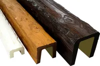 DECO WOOD Muster Deckenbalken Holzoptik aus Polyurethan- Holzimitat rustikal Balken Dekobalken Zierbalken (15cm ED105 Dunkel)