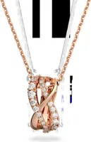 Swarovski Damen Halskette mit Anhänger Twist Weiß, Rosagoldfarbe 5620549