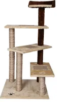 Wiltec Kratzbaum 100 cm mit Sisal in Beige/Braun, Katzenbaum mit 3 Liegeflächen, Katzen Kratzbaum mit Aussichtsplattform, Katzenkratzbaum 2-farbig