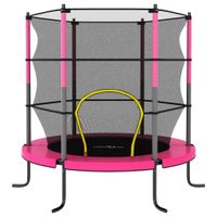 vidaXL Trampolin mit Sicherheitsnetz Rund 140x160 cm Rosa