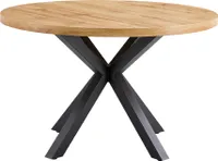 Esstisch Esszimmertisch 120 cm rund Wildeiche Nachbildung - DAMIRA - Die Möbelfundgrube