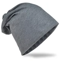Beanie Muetze Unifarbe Dunkelgrau
