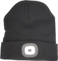 Mütze LED Beanie Wintermütze Schwarz Sportmütze Stirnlampe Freizeitmütze Damen Herren Licht LED