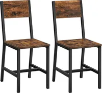 Jedálenské stoličky, kuchynské stoličky, sada 2 kusov, kovový rám, do jedálne, obývačky, kuchyne, Vintage Brown/Black Lumarko!