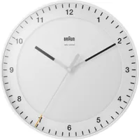 Braun Klassische Funkwanduhr in Weiß / präzises Leisegangwerk / Sekundenzeiger mit Floating-Effekt (ohne Ticken) / gehärtetes Glas / Durchmesser 30 cm