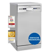 Exquisit Geschirrspüler GSP59309-030E silber | Spülmaschine 45 cm | ECO-Modus | Maßgedecke: 9 | Unterbaugerät