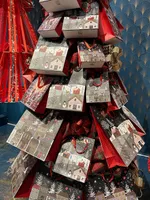 Geschenktüte Flasche Weihnachten 12x10x36cm mit Henkel 1 Stück Rot